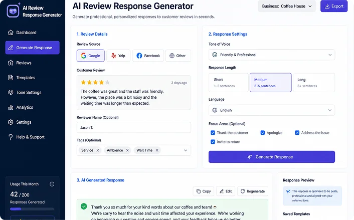 RankyFy’s Smart AI Review Response Generator